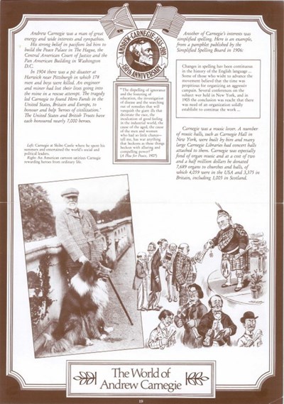Illustration from a set of 21 posters of the life of Andrew Carnegie