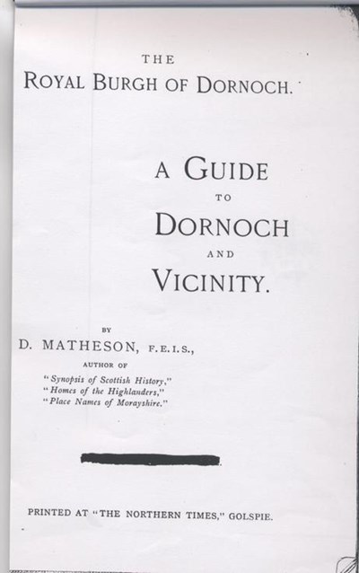 Guide to Dornoch and Vicinity by D Mathieson
