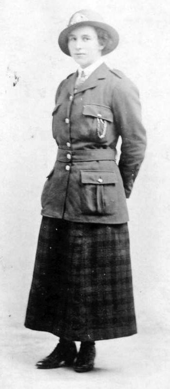 Annie Mackay in uniform of City of Glasgow tram company