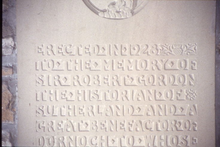 Dornoch Cathedral - close-up Sir Roger Gordon Memorial