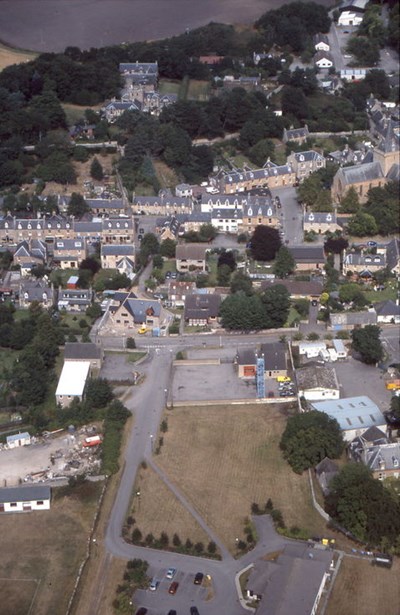 Aerial photograph of Dornoch area around Fire Station
