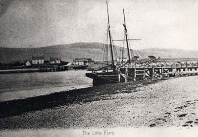 Two masted ship at Littleferry quay c 1904