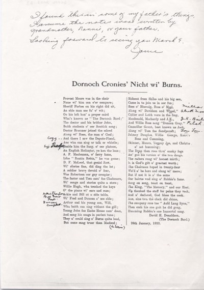 Poem - Dornoch Cronies Nicht wi' Burns 