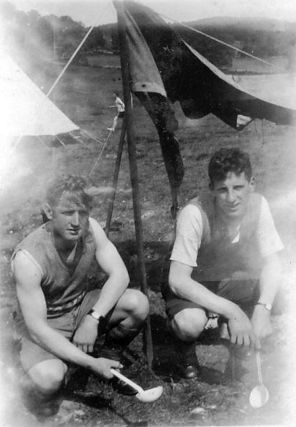 Scouts cooking at camp