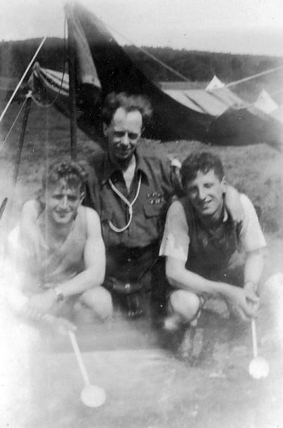 Scout leader with his cooks