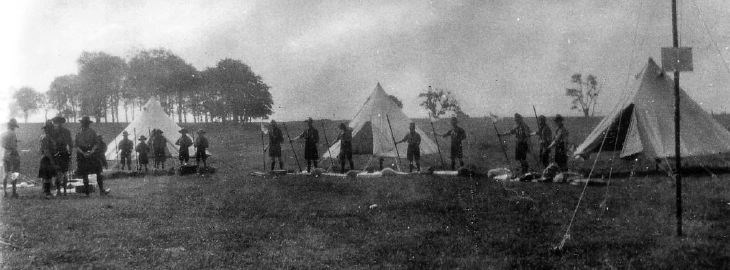 Scout camp morning inspection