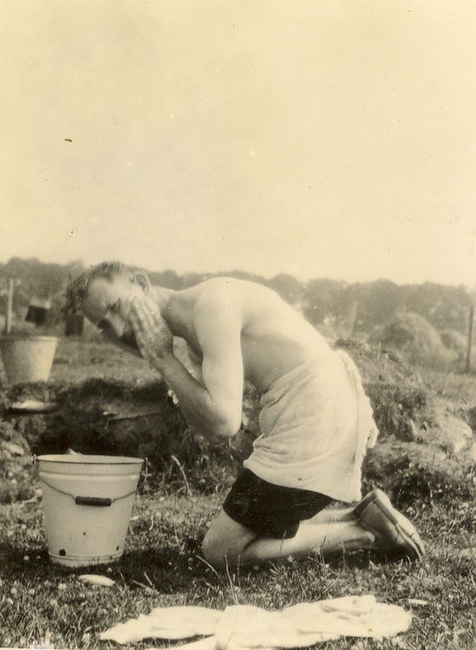 Washing at scout camp