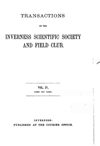 Inverness Scientific Society & Field Club 1894