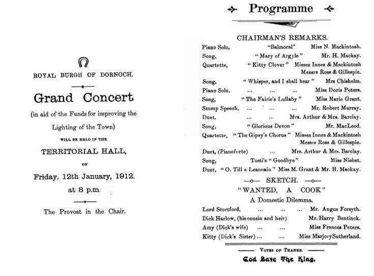 Grand Concert Programme 1912