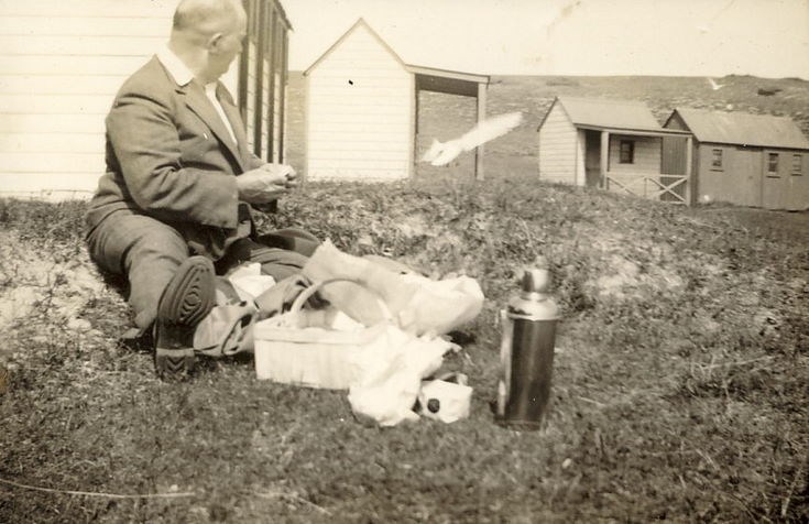 Thomas Hardie with a picnic