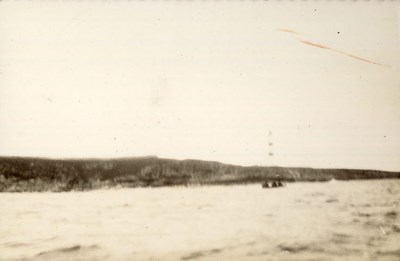 Small rowing boat, at sea