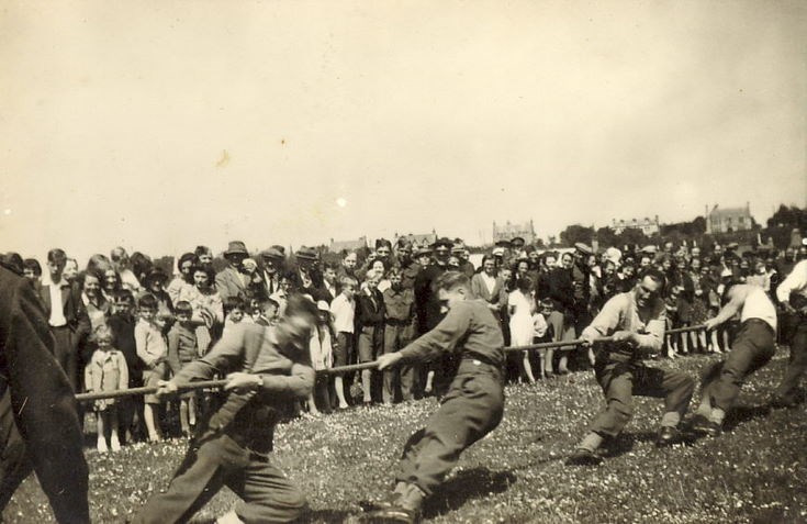 Group of Soldiers in a Tug-of-war