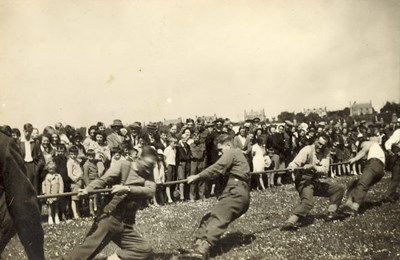 Group of Soldiers in a Tug-of-war