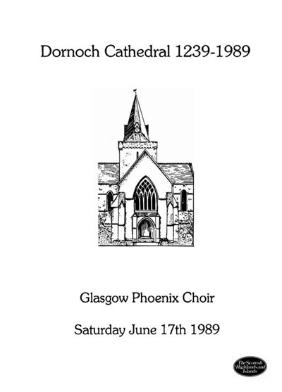 Concert by Glasgow Phoenix Choir at Dornoch Cathedral 1989