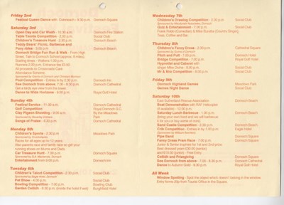 Documentation for Dornoch Festival Week 1980 - 1991