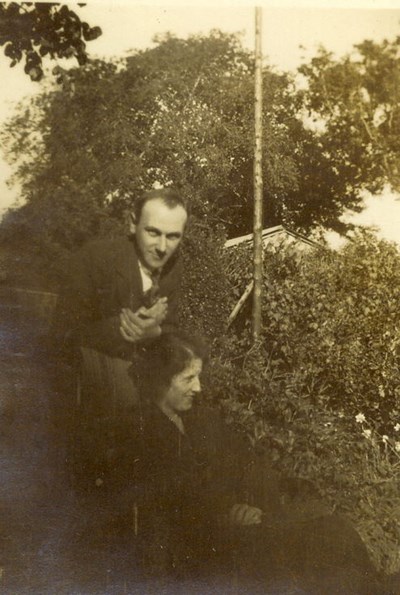 Man and Woman, in garden