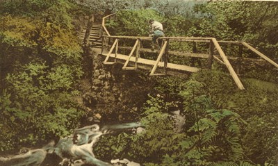 Tinted postcard of Fairy Glen, Spinningdale