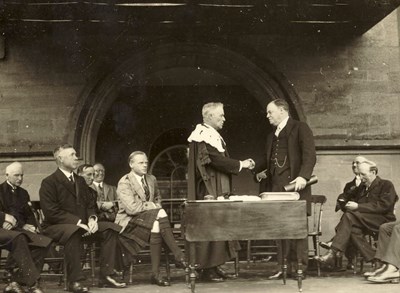 Viscount Rothermere receiving the Freedom of Burgh 1928