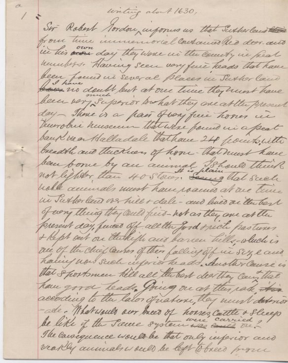 Notes on red deer in Sutherland 1881