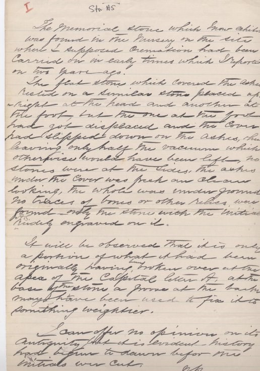 Information on memorial stone from Dunrobin nursery 1881