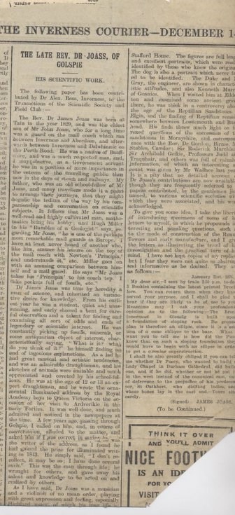 Obituary Rev Dr Joass 1917