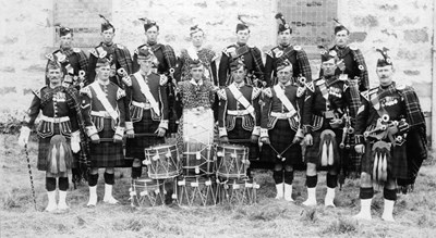 Dornoch Pipe Band group photograph c 1928