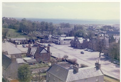 The Square Dornoch from the Cathedral tower c 1960