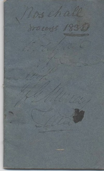 Rosehall account book 1830
