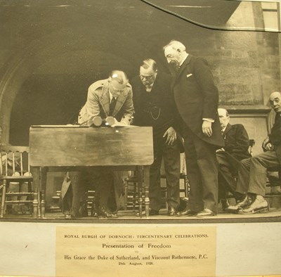 Framed photograph Duke of Sutherland Freedom Ceremony 1928