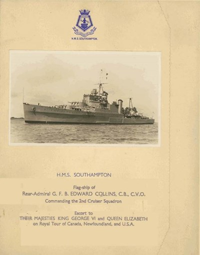 Card from H.M.S. Southampton