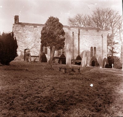 Side view of church, and churchyard