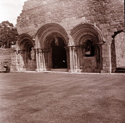 Doorway at Haughmond Abbey near Shrewsbury Shropshire