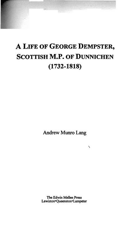 A Life of George Dempster