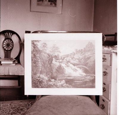 Photograph of an illustration of River Shin falls