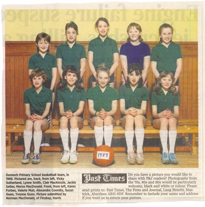 Dornoch Primary School basketball team 1989