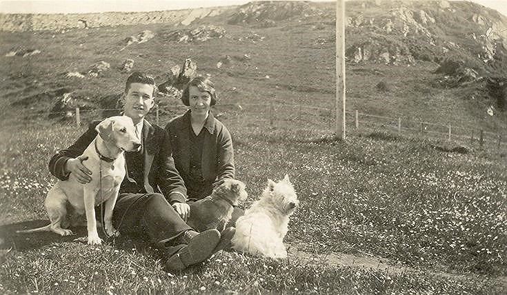 Mackay Family Photograph - seated couple with dogs