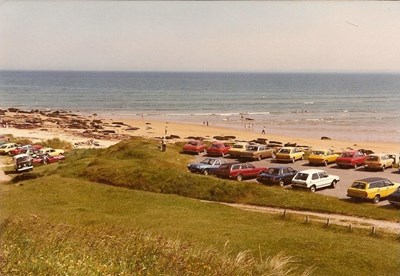 Dornoch beach and car park 1984