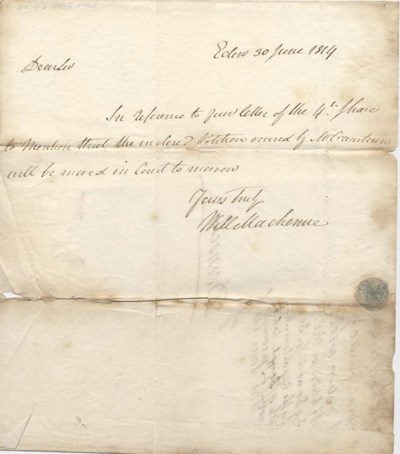 Letter re location of prison ~ 1814