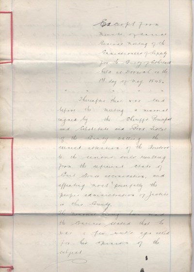 Minutes of Commissioners of Supply ~ 1848