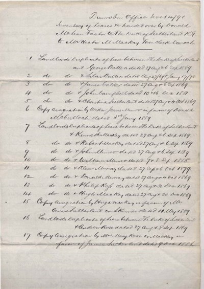 List of Littletown leases ~ 1890