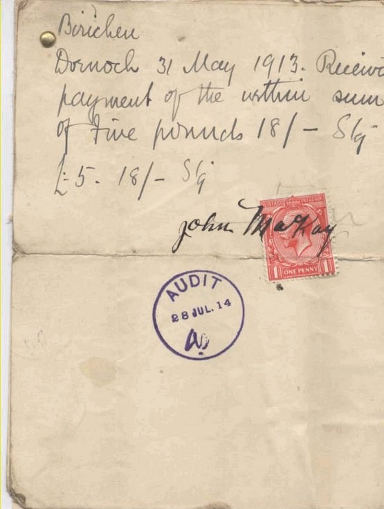 Bill for renewal of filter bed ~ 1913