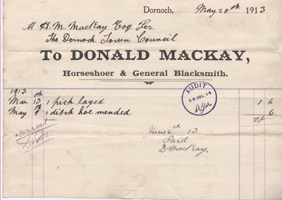 Blacksmith's bill ~ 1913