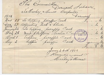 Bill for repairs at library ~ 1913