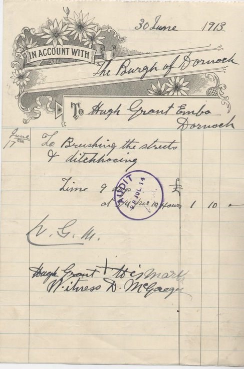 Bill for street cleaning ~ 1913