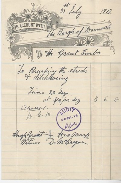 Bill for street cleaning ~ 1913