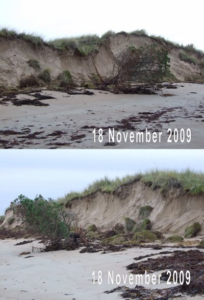 Dornoch beach dune erosion 18 Nov 2009