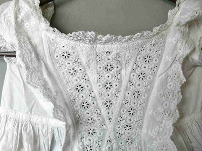 Christening robe c 1870 - detail of lacework