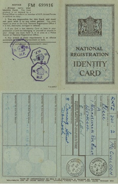 National Registration Identity Card Elsie McCulloch