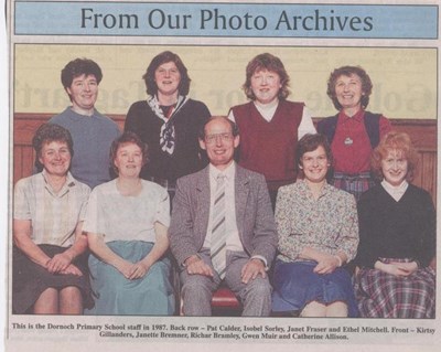 Photograph of Dornoch Primary School staff 1987