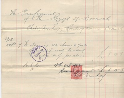 Bill for road maintenance 1913